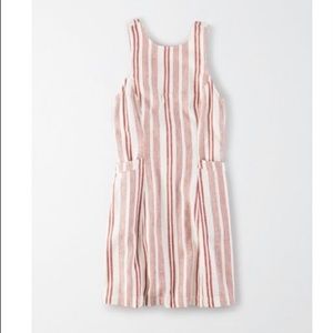 American Eagle Outfitters Striped High Neck Convertible Mini Dress Red White XS